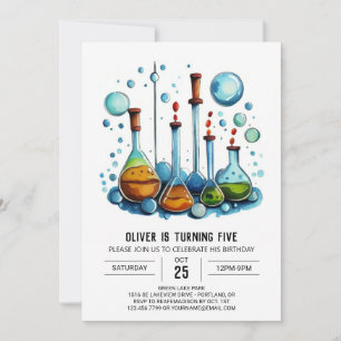 Invitation Expérience en ligne Whimsy Scientist Anniversaire