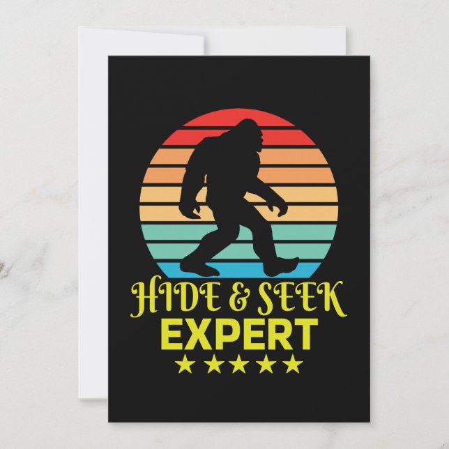Invitation Expert de cache-cache Bigfoot drôle (Devant)