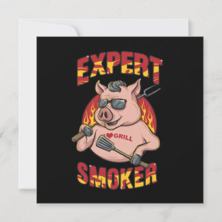 Invitation Expert Smoker Barbecue Party Son temps de grill