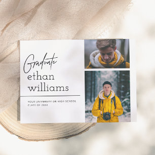 Invitation Explore   Modern 2 Photos Graduation Announcement
