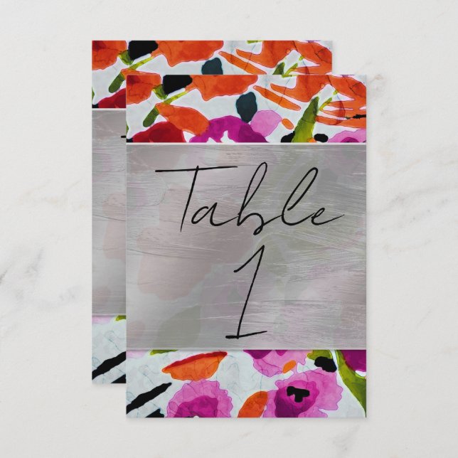 Invitation Explosion de couleur vive Fleurs aquarelles à l'en (Devant / Derrière)