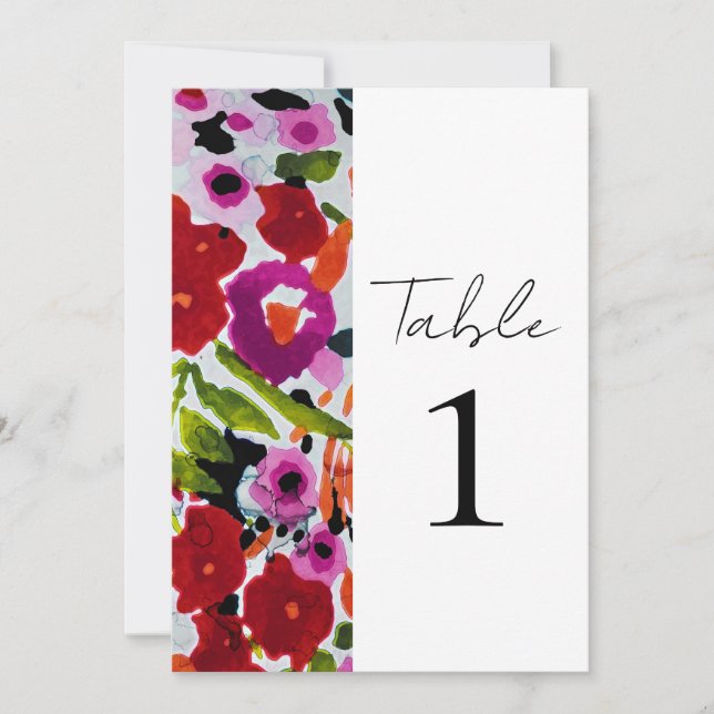 Invitation Explosion de couleur vive Fleurs aquarelles Weddin (Devant)