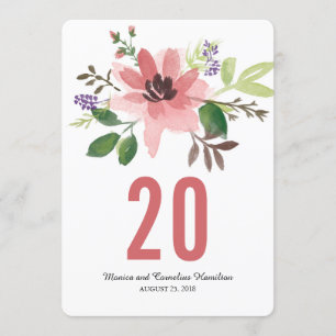 Invitation Explosion de fleurs roses à l'aquarelle Numéro d