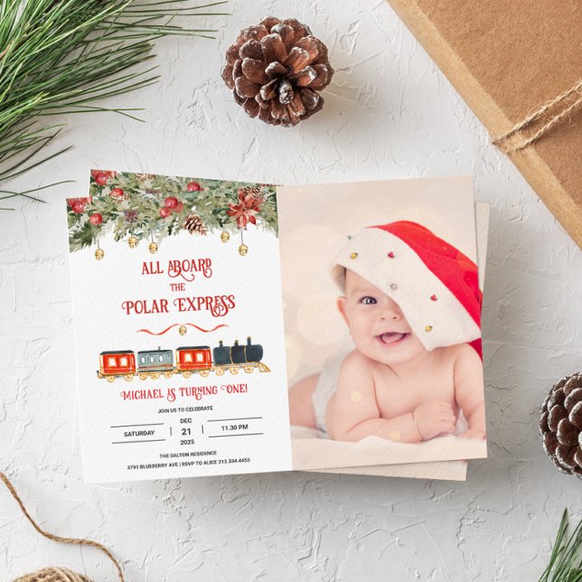 Invitation Express polaire Magie Photo Anniversaire Invitatio (Créateur téléchargé)