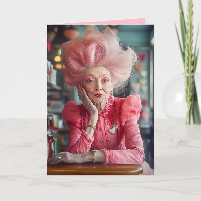 Invitation Expression d'amour Kiss of Timeless Grace en rose (Devant)