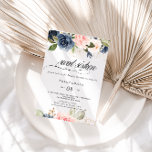 Invitation Exquise Automne Floral Sweet sixteen fête d'annive<br><div class="desc">Cette magnifique invitation à la fête d'anniversaire de sweet sixteen floral d'automne est parfaite pour une famille et des amis se réunissent pour célébrer le 16e anniversaire. Le design dépeint des fleurs fantaisistes de couleur rose dessinée à la main, bleu foncé et bleu marine, inspirant élégance, classe et beauté naturelle....</div>