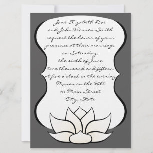 Invitation Exquise Lotus en Étain et Blanc