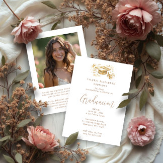 Invitation Exquisite Graduate Cap in Beige Tones Graduation