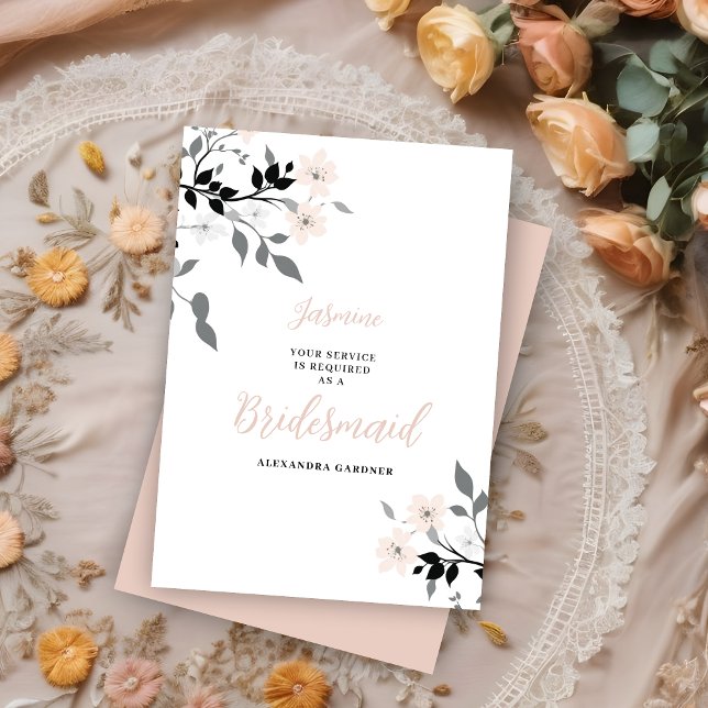 Invitation Exquisite Sophisticated Gentleman Groosman Wedding (Exquisite Sophisticated Floral Bunch Wedding Bridesmaid Proposal Card. )