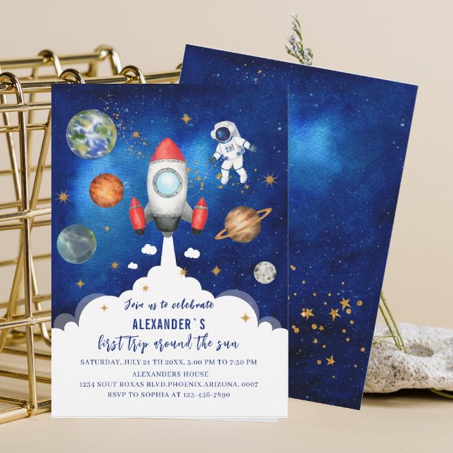 Invitation Extérieur Galaxie Starry premier célébrer bébé sho (Créateur téléchargé)
