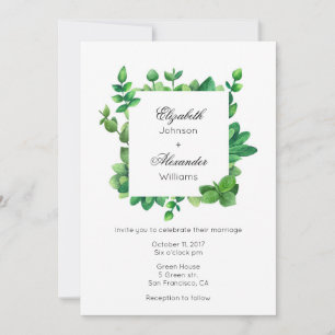 Invitation extérieure de mariage de jardin. Invita