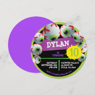 Invitation EYEBALLS CRAZY Halloween Fête d'anniversaire Invit