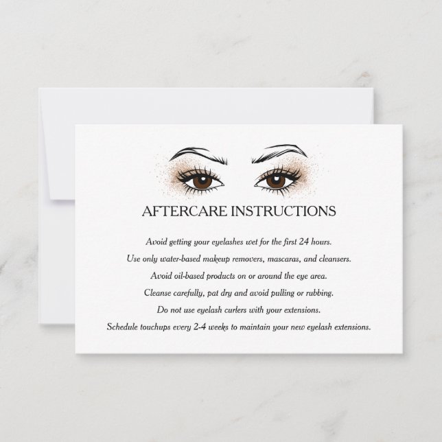 Invitation Eyelash extension Brow Bar Instructions pour la pr (Devant)