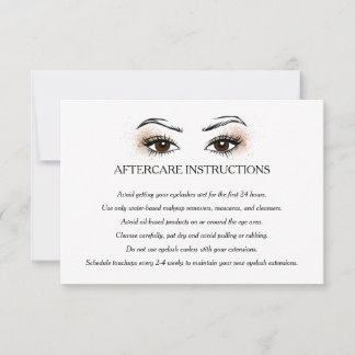 Invitation Eyelash extension Brow Bar Instructions pour la pr