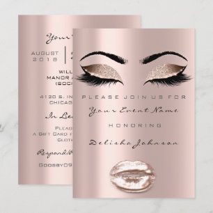 Invitation Eyes Lips Sweet 16e anniversaire de fête Maquillag