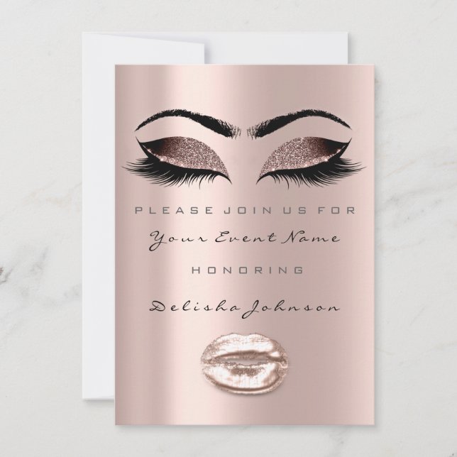 Invitation Eyes Lips Sweet 16e anniversaire de fête Maquillag (Devant)