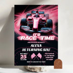 Invitation F1 Pink Racing Car Anniversaire Fille<br><div class="desc">F1 Racing Voiture Anniversaire Fille Invitation,  Formula One Pink Race Car Anniversaire,  Commencer Votre Moteur Voitures Anniversaire,  Go-Kart Anniversaire</div>