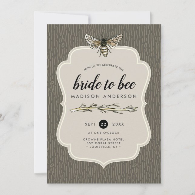 Invitation F future mariée Rustique Ocre Vintage Enterrement  (Devant)