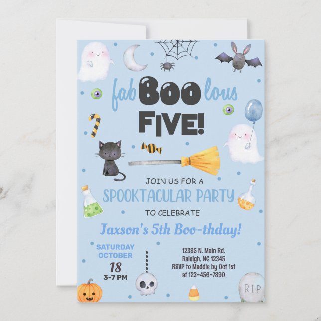 Invitation fa-boo-lous d'anniversaire Halloween po (Devant)