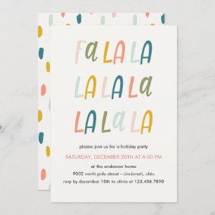 Invitation Fa la   Couleur Pastel   Fête de Noël