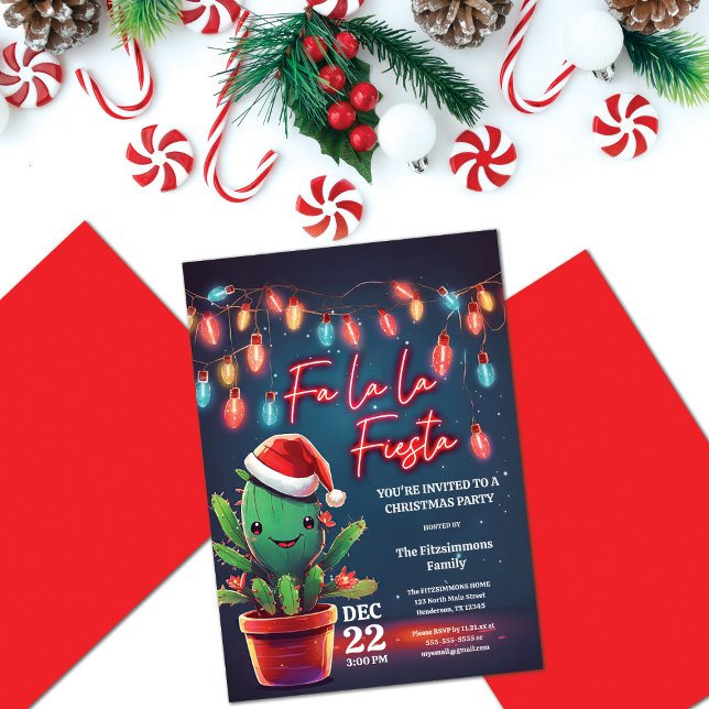 Invitation Fa la Fiesta Cactus Noël (Créateur téléchargé)