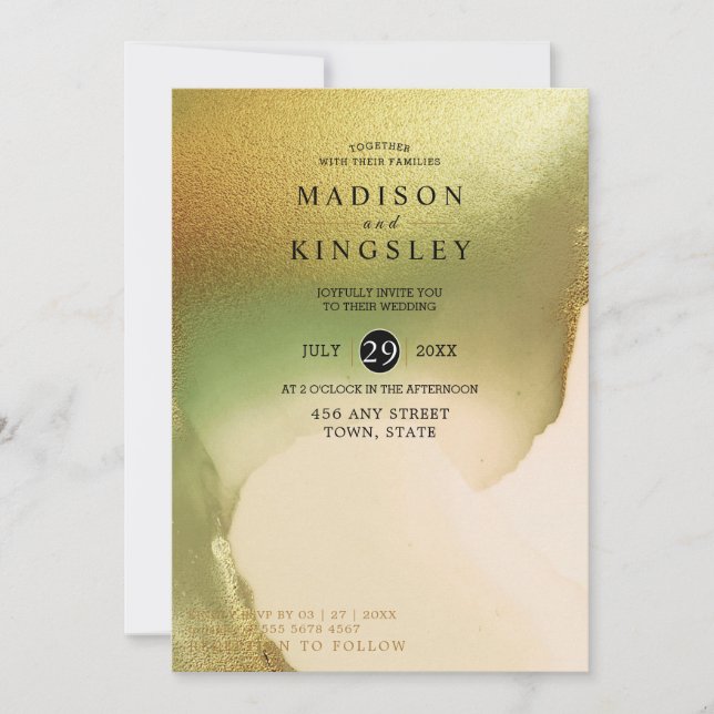 Invitation Fab Chartreuse 💚 Budget Incroyable Abstrait Marid (Devant)