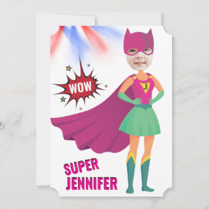 Invitation Fab Girl Superhero Anniversaire Extraordinaire