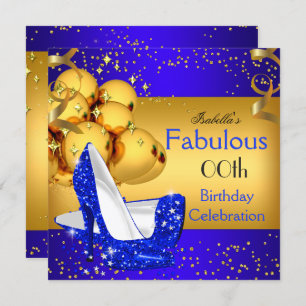 Invitation Fabrique Blue High Heels Gold Anniversaire Party 2