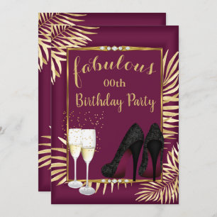 Invitation Fabrique Bourgogne Gold Palms zebra Champagne Part