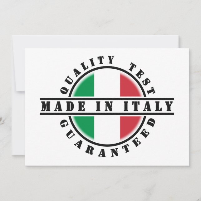 Invitation Fabriqué en Italie Qualité Testée Garantie (Devant)