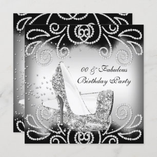 Invitation Fabrique Parties scintillant argent talons hauts f