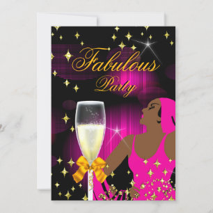 Invitation Fabrique Parties scintillant rose chaud Diva fête