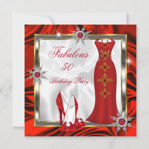 Invitation Fabrique Party Rouge Robe Argent talons H8