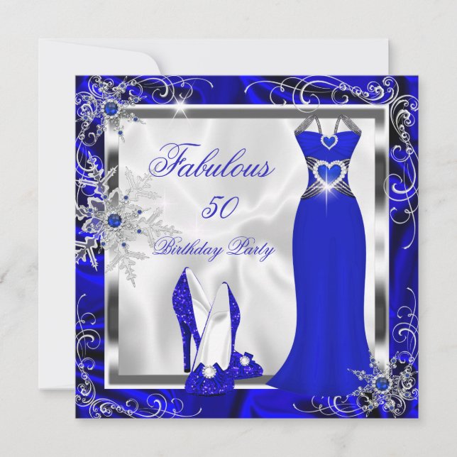 Invitation Fabrique Party Royal Blue Silver Robe talons H9 (Devant)