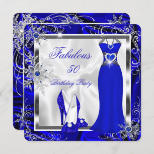 Invitation Fabrique Party Royal Blue Silver Robe talons H9