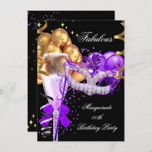 Invitation Fabrique Purple Gold Black Masquerade Party 4