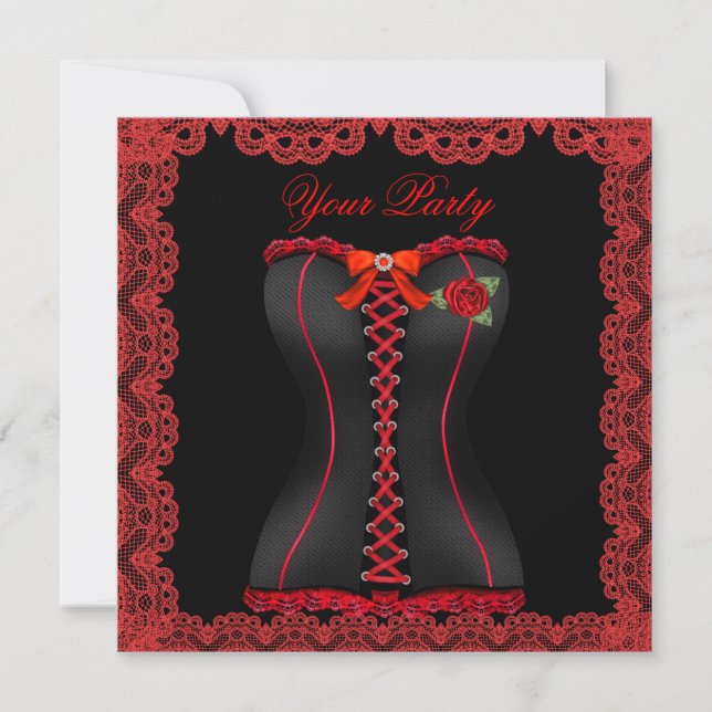 Invitation Fabrique Red Lace Corset Party (Devant)