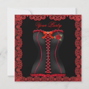 Invitation Fabrique Red Lace Corset Party