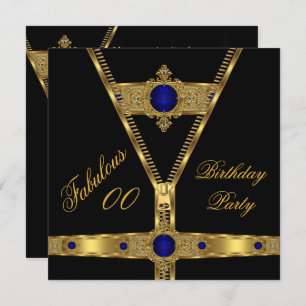 Invitation Fabrique Zipper Gold Royal Blue Diamond Gem 2