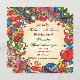 Invitation fabuleuse Tattoo Party