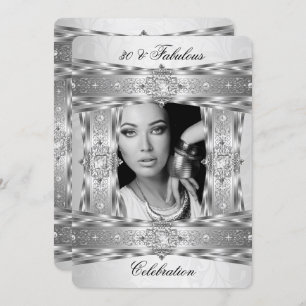 Invitation Fabuleux 30 Elegant Diamond Gem Silver White Photo