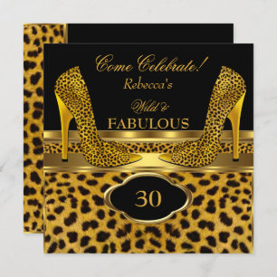 Invitation Fabuleux 30 Leopard Gold Cheetah talons hauts