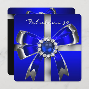 Invitation Fabuleux 30 Royal Blue Pearl Soirée d'anniversaire