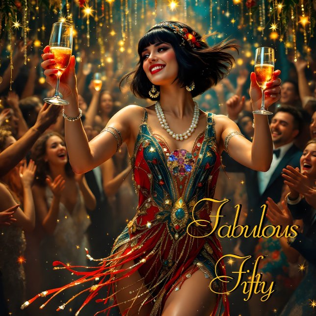 Invitation Fabuleux 50 1920’ Art déco Femme flapper (Créateur téléchargé)