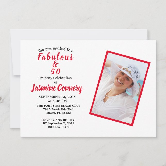 Invitation Fabuleux 50 Anniversaire (Devant)