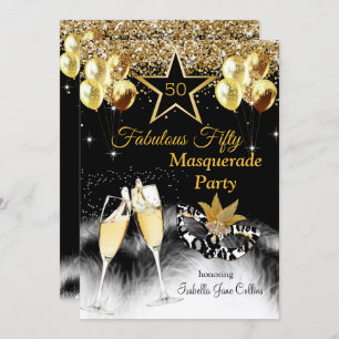 Invitation Fabuleux 50 Anniversaire Masquerade Party