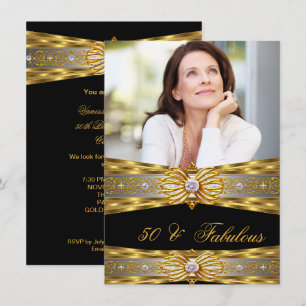 Invitation Fabuleux 50 Élégant Diamant Bijou Or Noir Photo 4