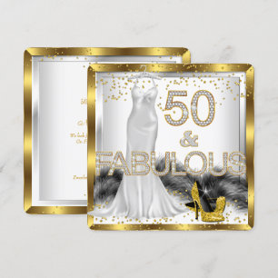 Invitation Fabuleux 50 élégante robe haute talons fête