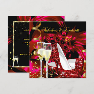 Invitation Fabuleux 50 Fantastique Abstrait Gold Anniversaire
