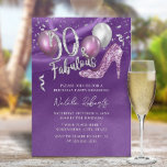 Invitation Fabuleux 50 moderne SIlk Purple Girl 50e anniversa<br><div class="desc">Fabuleux 50 Modern Purple & Silver Invitations 50e Anniversaire.</div>
